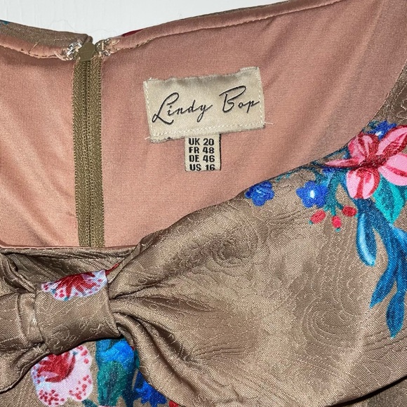 LindyBop Cocoa Brown Fall Squirrel Dress UK 20 US 16 (fits 2X) - Picture 3 of 3